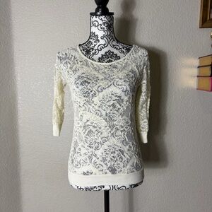 Full Tilt Cream Lace Women's Blouse